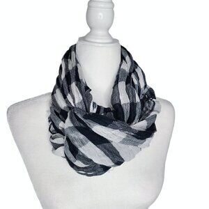 4/$25 Unisex Soft Navy Buffalo Plaid Scarf Fringe Wrap